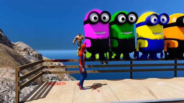 GTA 5 Epic Ragdolls RED SPIDERMANVS RED MINION VS GREEN MINION(Euphoria Physics & Funny Fails) #19 смотреть онлайн