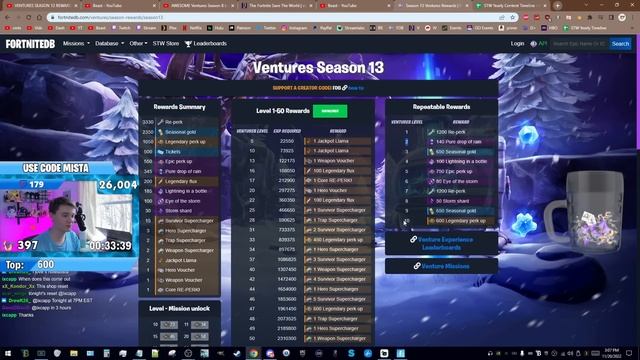 VENTURES SEASON 13 REWARDS (Winterfest / Flannel Falls) - Fortnite Save the World смотреть онлайн