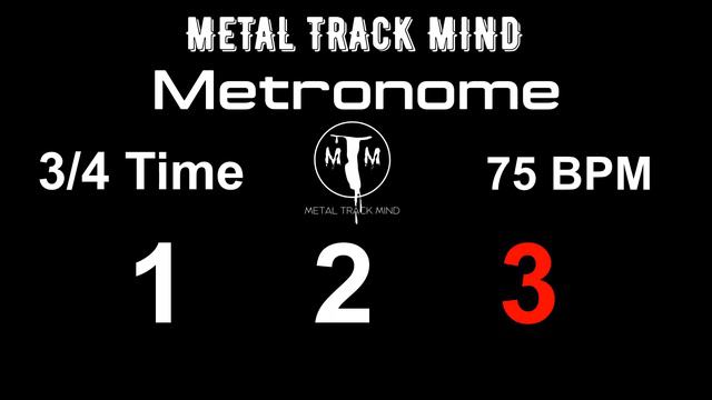 Metronome 3/4 Time 75 BPM visual numbers смотреть онлайн