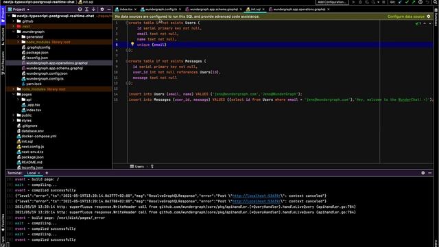 Realtime Chat with NextJS Typescript PostgreSQL & WunderGraph смотреть онлайн