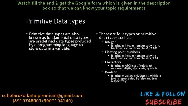 Values & Datatypes in JAVA | Computer Application | ICSE | Class 9 | Part 3 | Scholars' Kolkata | смотреть онлайн