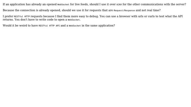 Software Engineering: RESTful HTTP and websocket in the same application? смотреть онлайн