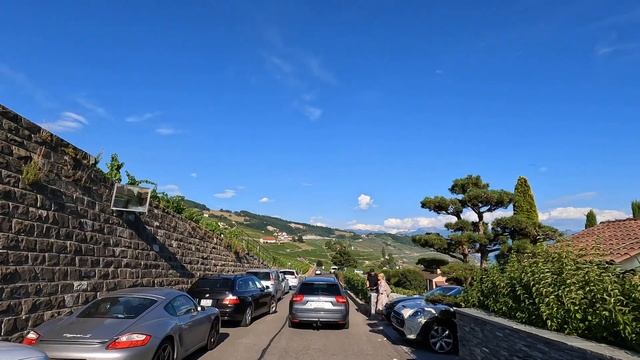 Driving In Switzerland, Swiss Vineyards Of Lake Geneva, 4K And Relaxing Music