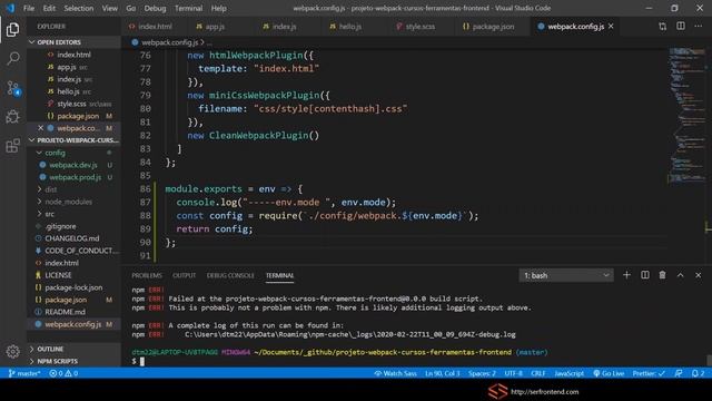 Cap 13 | #21 Curso Webpack: como separar arquivos de configuração dev e prod смотреть онлайн