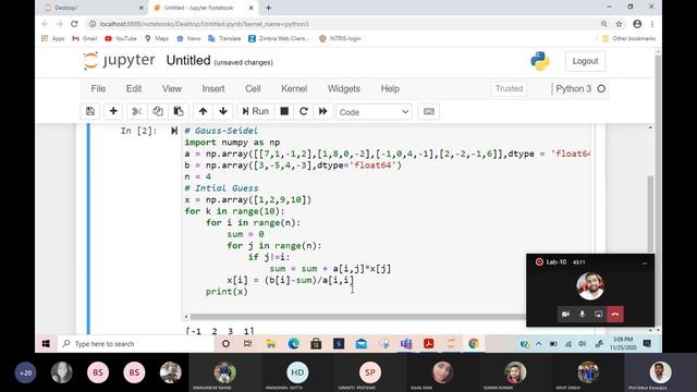 MA4373| Lab10 | Iterative Method | (Jacobi & Gauss Seidel) | Python смотреть онлайн