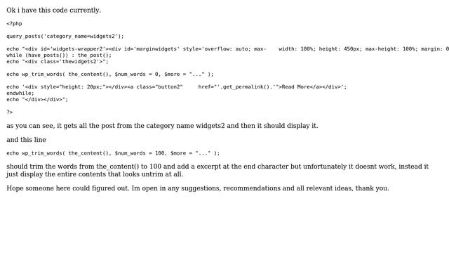 Wordpress: wp trim function not working смотреть онлайн
