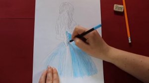 Золушка Как нарисовать платье Прическа Сinderella drawing How to draw dress Pencil Sketch Tutorial