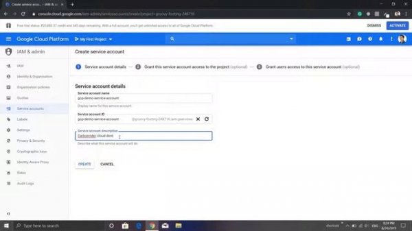 Google Cloud API - Service Account