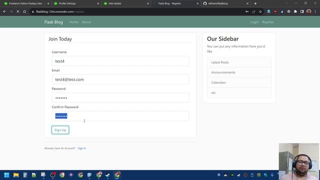 Python Flask Framework Blog with login/register functionality + Postgres SQL смотреть онлайн