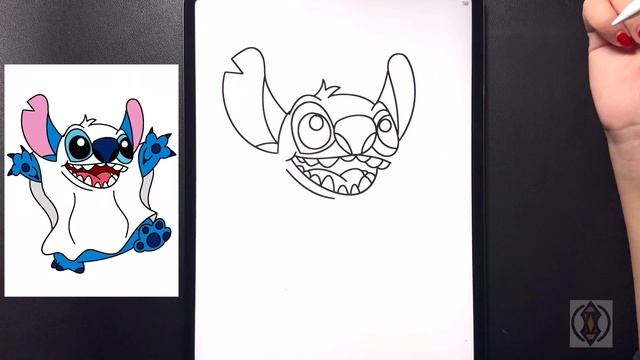 How To Draw Stitch In A Ghost Costume | Halloween Tutorial смотреть онлайн