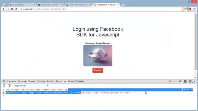 Facebook SDK Logout Javascript FB.logout X-Frame-Options [Solution] смотреть онлайн