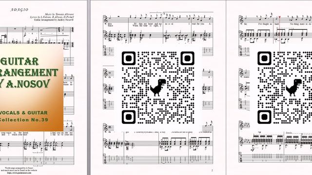 Adagio (mus.T.Albinoni, lyr.L.Fabian, R.Allison, D.Pickell) Ноты для вокала и гитары смотреть онлайн