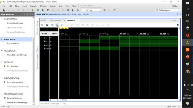 half adder and full adder in VHDL using Xilinx Vivado смотреть онлайн