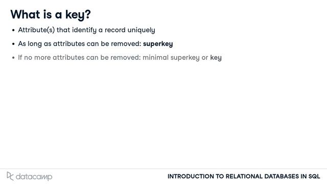 Keys and Superkeys | SQL смотреть онлайн