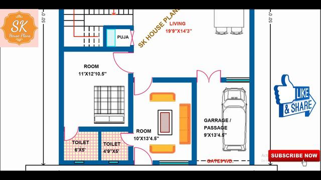 HOUSE PLAN 33' X 50' / 1650 SQ.FT / 183 SQ.YDS / 153 SQ.M / 183 GAJ / 10 M X 15 M / 4K смотреть онлайн