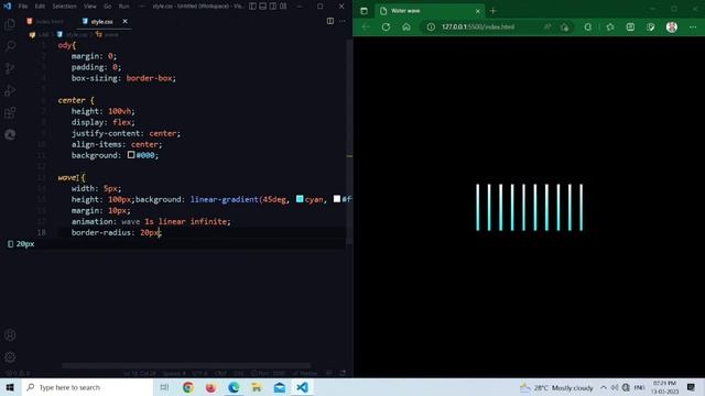 How to Create a Wave Loading Animation Using HTML and CSS @codeshala_lab смотреть онлайн