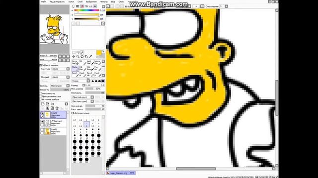 РИСУЕМ БАРТА СИМПСОНА В Paint tool sai смотреть онлайн