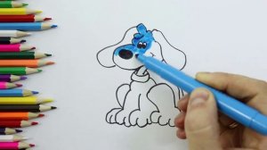 Разукрашка- ДОБРАЯ СОБАЧКА | Учение цвета|МУЛЬТИК РАСКРАСКА| Как нарисовать и разукрасить СОБАЧКУ