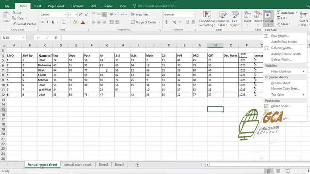 cell format (Rows Height & Column width, Protect Sheet) |MS Excel 2016| Hindi/Urdu смотреть онлайн