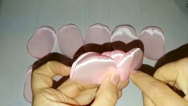 Цветы из атласной ленты 5 см / Канзаши МК / DIY смотреть онлайн