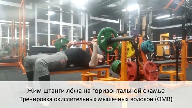 Жим штанги лёжа на горизонтальной скамье ОМВ. Техника выполнения упражнений смотреть онлайн