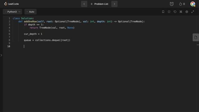 ADD ONE ROW TO TREE | LEETCODE 623 | PYTHON BFS SOLUTION смотреть онлайн