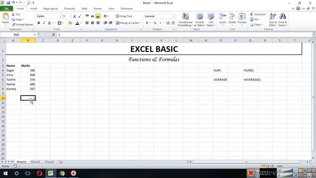 1 Excel Basic Functions & Formulas Sum & Average смотреть онлайн