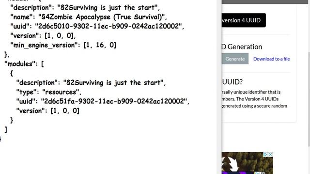 How to - Change your UUID's (Minecraft Bedrock Add-on Tutorials) смотреть онлайн
