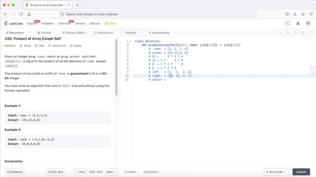 LeetCode in Python 238. Product of Array Except Self - Michelle小梦想家 смотреть онлайн