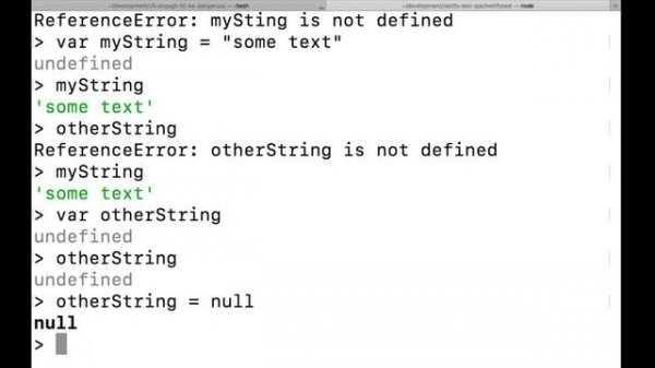 Null, undefined, and reference error in JavaScript
