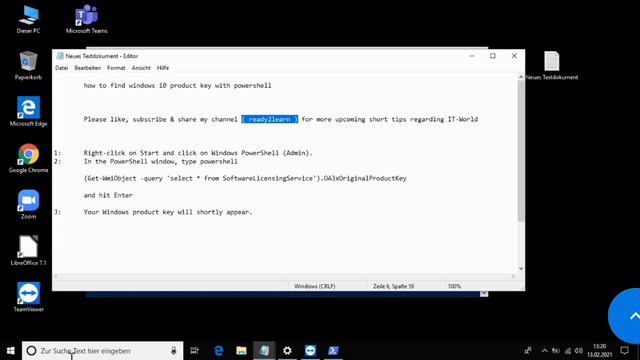 How to find Windows Key in Windows 10 by Power Shell with 3 clicks #2021 смотреть онлайн