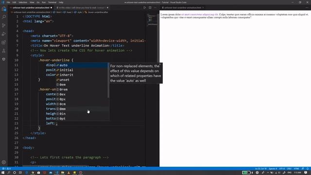 On Hover Text Underline Animation Pure CSS смотреть онлайн