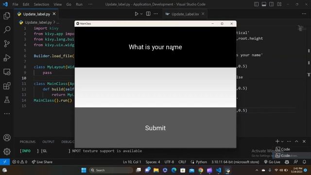Kivy-Python Lec=11/How To Update Label/#kivy /#pythonprogramming