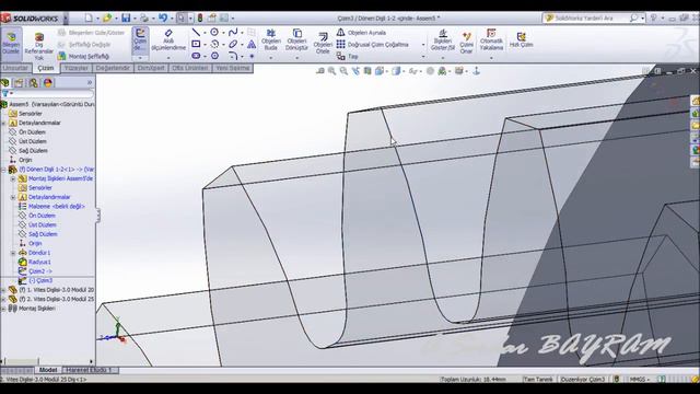 SolidWorks - Tek Bir Gövde Üzerinde Birden Fazla Dişli Çark Oluşturulması смотреть онлайн