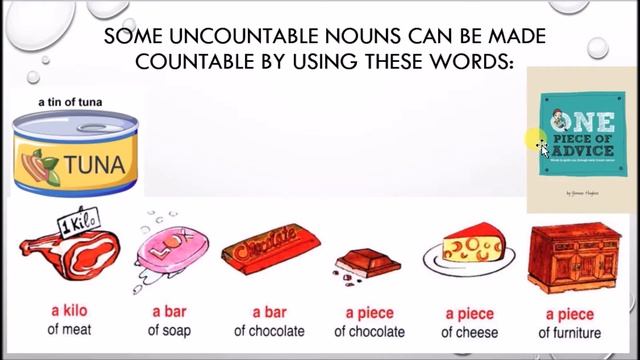 Uncountable Nouns. Containers