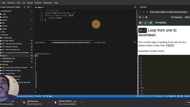 05.1 Looping a fixed amount of times and three ways of looping in javascript - JS Arrays смотреть онлайн
