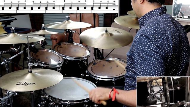 How to play 'Enter Sandman' by Metallica on Drums - Drum Lesson смотреть онлайн