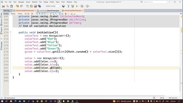 JAVA GUI SAMPLE - COLOR STROOP GAME смотреть онлайн