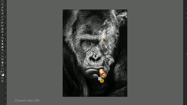 ОБЕЗЬЯНА КУРИТ | современная картина | TREND ART - old monkey смотреть онлайн