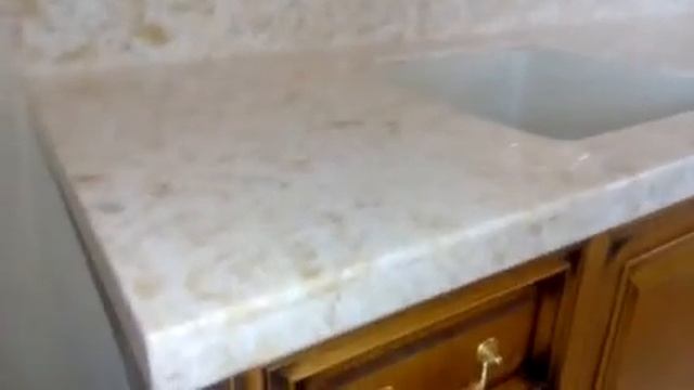 Столешница из искусственного камня и стеновая панель под мрамор с влитой мойкой от АПАРХ г. Тула смотреть онлайн