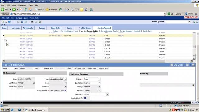Siebel CRM - Project 1 (part 5) (Related Service Requests) смотреть онлайн