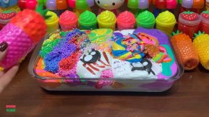 SATISFYING WITH CLAY PIPING BAG & FOAM SLIME and GLITTER Mixing Random Things Into GLOSSY Slime.mp4