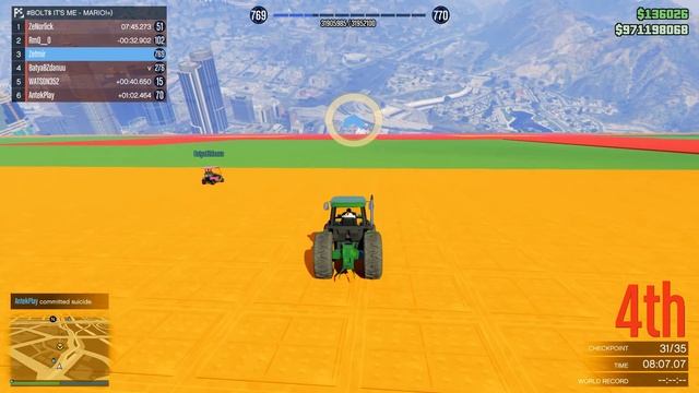 ТРАКТОР В ГОНКАХ НА МАРИО? ТОЛЬКО В GTA ONLINE смотреть онлайн