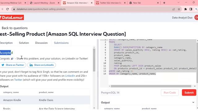 SQL Interview Questions- Part 4 by Data Analyst Duo | ROWS BETWEEN & RANK in SQL смотреть онлайн