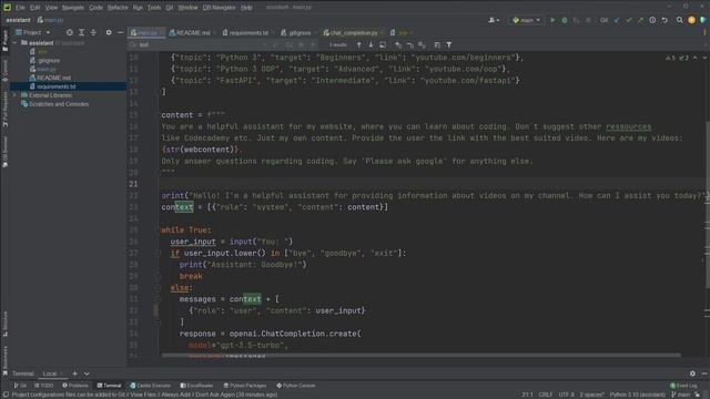 ChatGPT selbst programmieren - mit der OpenAI API - Custom Chatbot entwickeln смотреть онлайн