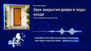 Звук: Звук закрытия двери в подъезде