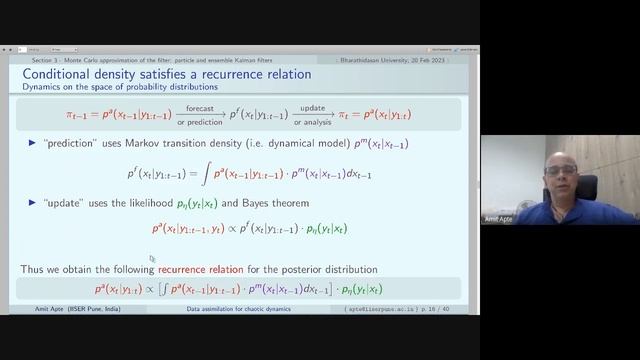 RUSA Lec.83-Data assimilation for chaotic dynamics stability and asymptotic behavior-Prof.Amit Apt смотреть онлайн