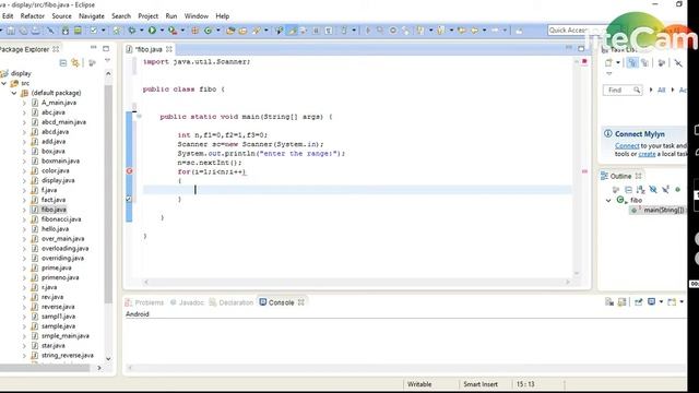 Java Tutorial: Fibonacci Series in JAVA program. смотреть онлайн