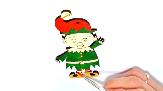 Раскрашиваем "Деревянного Гномика" игрушка на ёлку ??♂️ Coloring "Wooden Gnome" Christmas toy смотреть онлайн