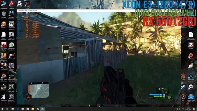 Crysis Remastered 1.3.1 на Xeon E3-1280/DDR3 8GB/RX 550 (2GB) смотреть онлайн
